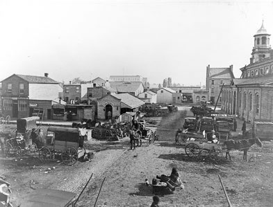 [ Market in London, Ontario in the Late 1880s, Unknown, University of Western Ontario Archives RC30056 ]