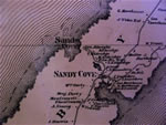 Comt de Digby, Nouvelle-cosse, carte dessine et grave  partir des arpentages authentiques, sous la direction de H.F. Walling (dtail de Sandy Cove)