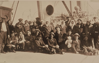[ A delegation of Independent Doukhobors en route to the USSR, some of a very small number of Canadian Doukhobors who returned to Russia, , Koozma Tarasoff personal collection 813 ]