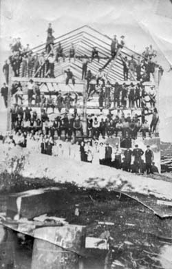 [ Barn Raising at Concession 2, Biddulph, Unknown, University of Western Ontario Archives B5319, File 3 ]