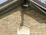 Close-Up/Detail View of the 1874 Marker on the Cedar Swamp School