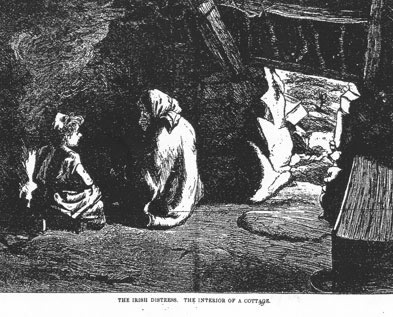 [ The Irish Distress, Interior of a Cabin, 1880, Unknown, D.B. Weldon Library, University of Western Ontario AP5.C13 ]