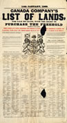 Canada Company Poster Advertising List of Lands for Sale