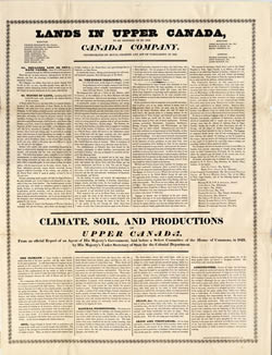 [ Canada Company Poster Announcing Lands and Conditions in Upper Canada, X2421, University of Western Ontario Archives CA90NCAN021TIP54 ]