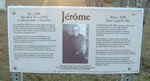Plaque commmorative sur Jrme, cimetire de Meteghan