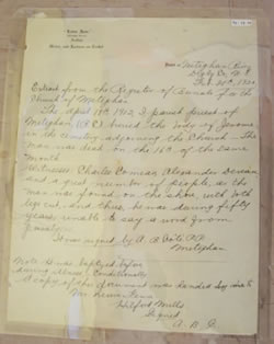 [ Extrait du registre des spultures de l’glise de Meteghan ]