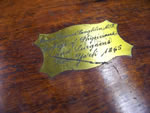 Couvercle de la bote de chirurgien ayant appartenue  James Francis Laughlin, M.D., 1865