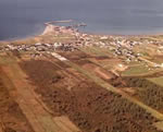 Vue arienne de Meteghan (Nouvelle-cosse, Canada) avec vue du quai