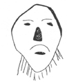 Chilcotin Face Carved on Tree Near Anahim Lake