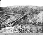 Miners working a flume, Hunker Creek