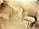 Miners at work with pickaxes and shovels in underground gold mine, No. 16 Eldorado Creek