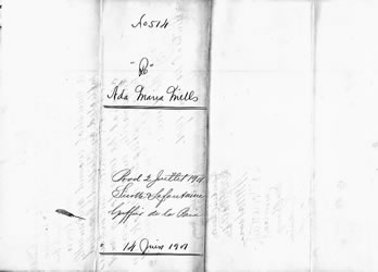 [ Coroner's Report-Ada Mills Redpath (verso) ]