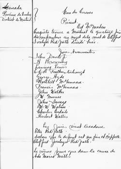 [ Le rapport du coroner — Jocelyn Clifford Redpath (page 1) ]