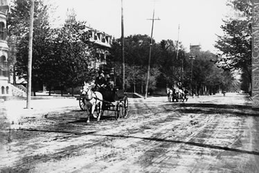 [ Sherbrooke Street at Redpath, Montreal, QC, about 1900 ]