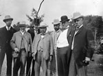Group portrait: group of doctors visiting Dr. Bell at his farm at Saraguay
