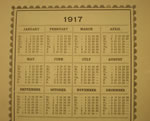 Calendrier 1917, journal intime de Mark Robinson