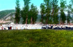 Peter V. Verigin at a community meeting or sobranie, in perhaps the last photo taken of him