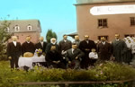 Peter P. Verigin with key commune leaders at Brilliant Jam Factory