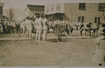 Naked Freedomites at a meeting with Peter P. Verigin, Brilliant, B.C.