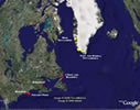 Map of Greenland Settlements and Proposed Vinland Locations